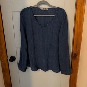 FLAX -Long Sleeve Tunic -Size L -100% Linen